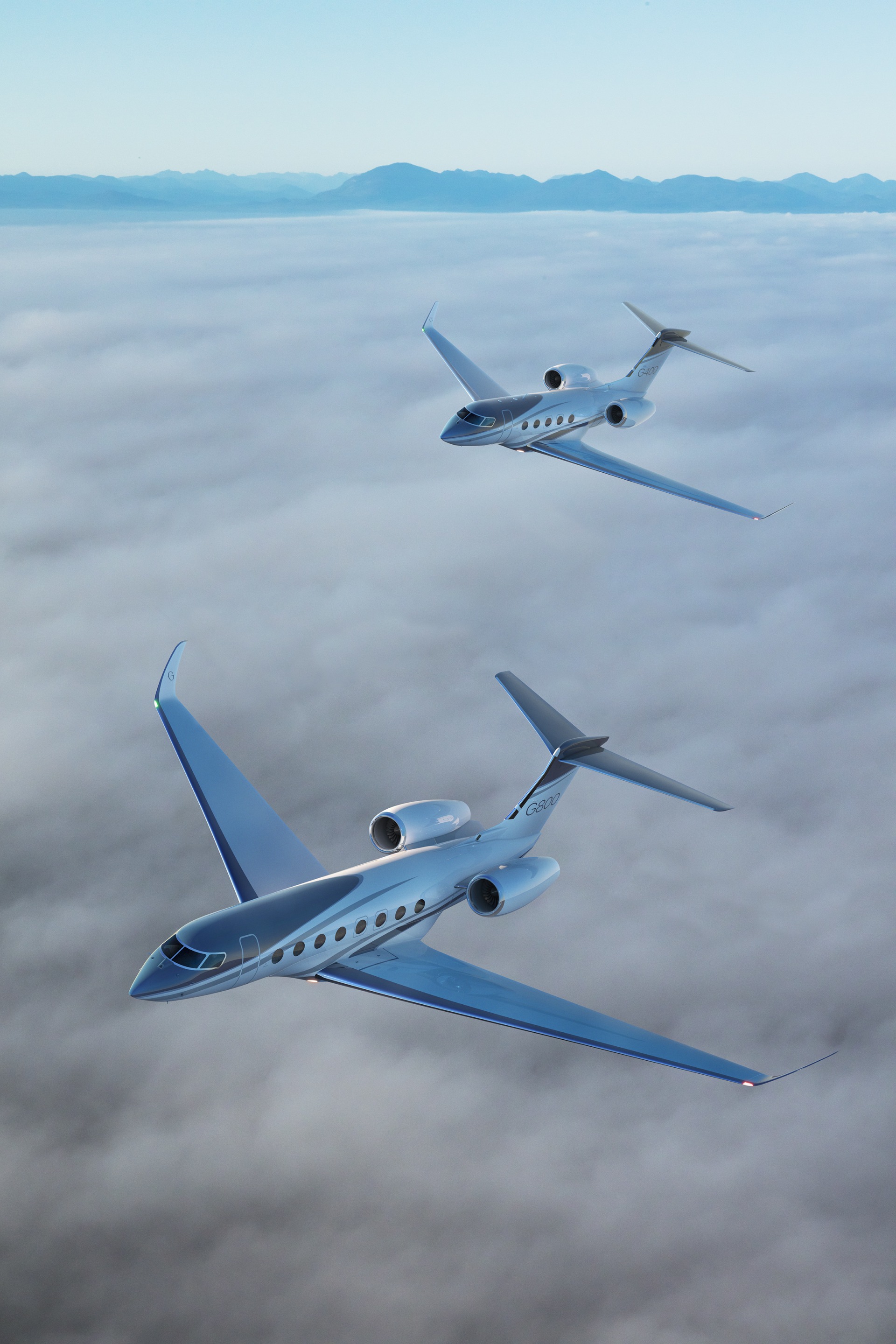A pair of business jets